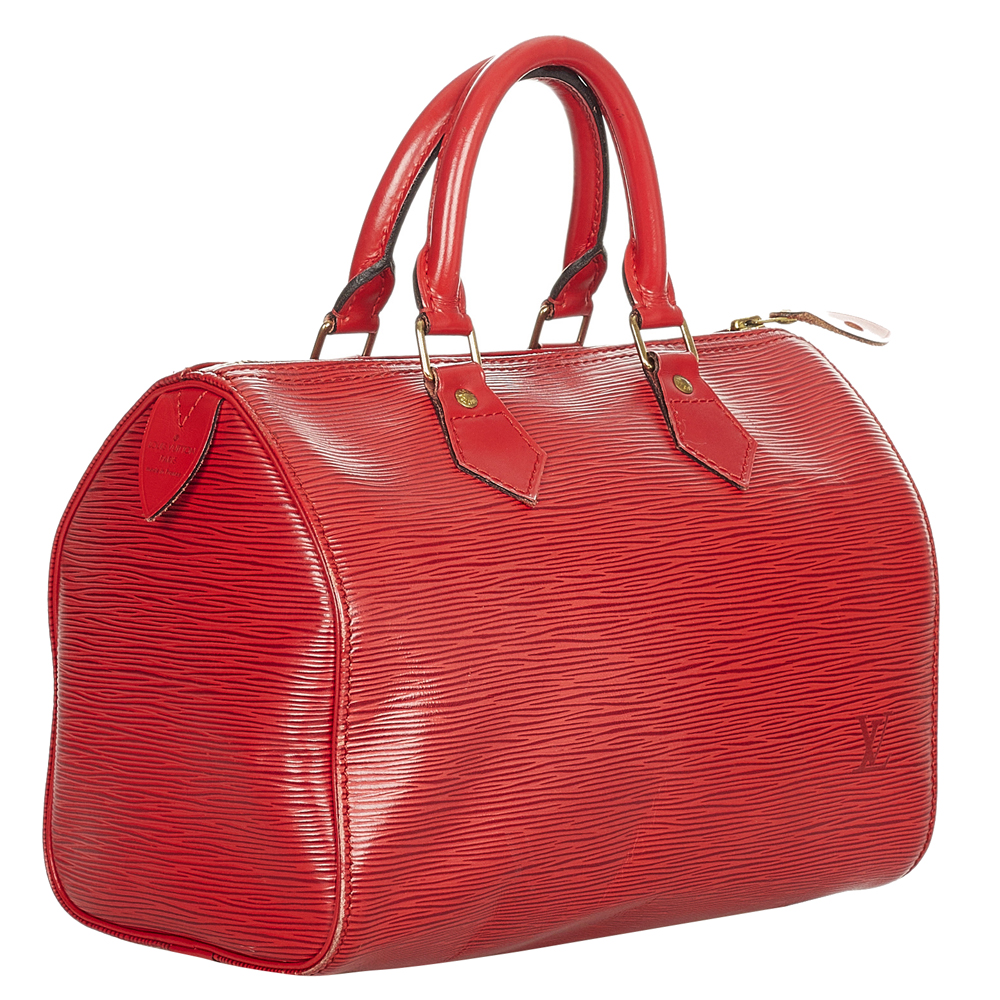 

Louis Vuitton Red Epi Leather Speedy 25 Top Handle Bag