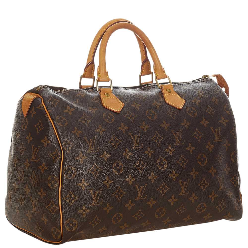 

Louis Vuitton Brown Monogram Canvas Speedy 35 Top Handle Bag