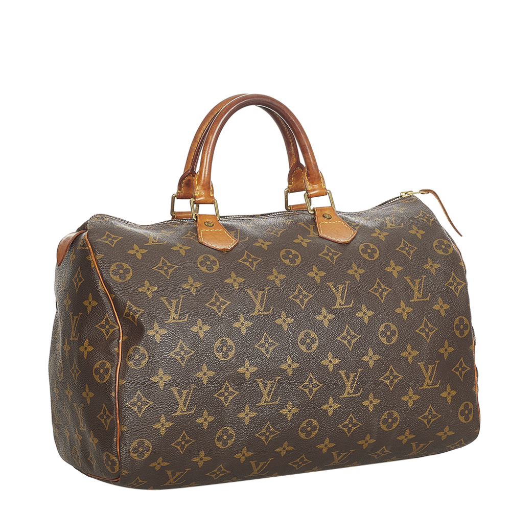 

Louis Vuitton Brown Monogram Coated Canvas Speedy 35 Top Handle Bag