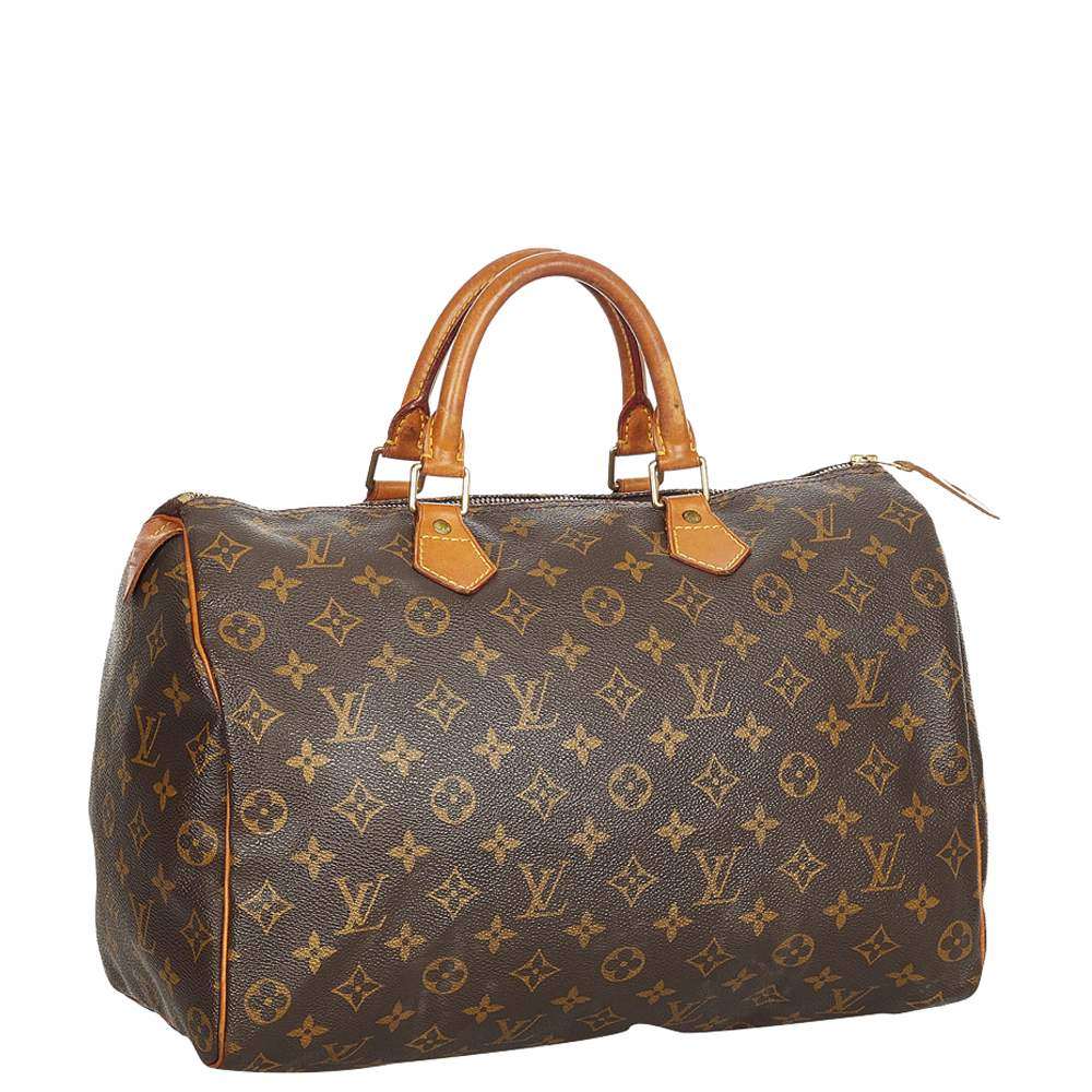 

Louis Vuitton Brown Monogram Canvas Speedy 35 Top Handle Bag