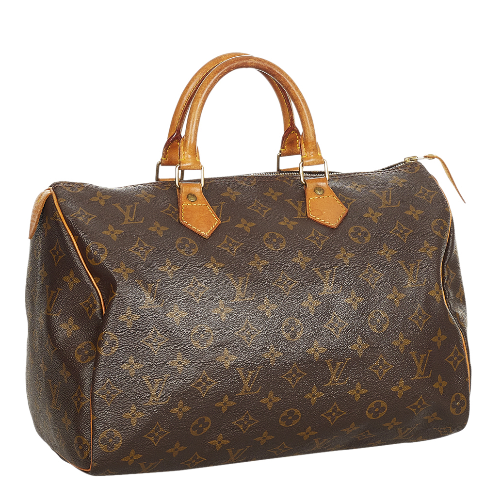 

Louis Vuitton Brown Monogram Canvas Speedy 35 Top Handle Bag