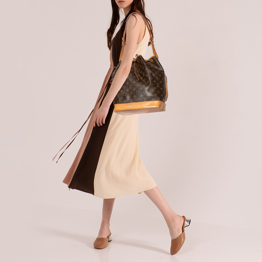 

Louis Vuitton Monogram Canvas Large Noe Drawstring Bag, Brown