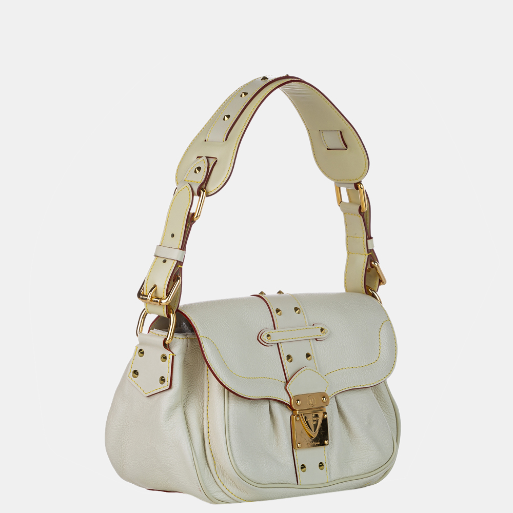 

Louis Vuitton White Leather Suhali Le Confident Shoulder Bag