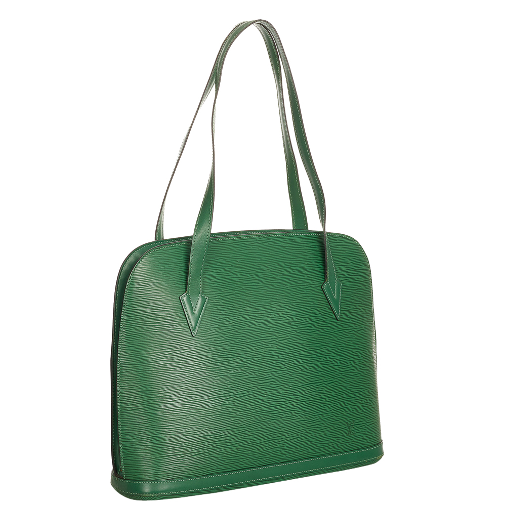 

Louis Vuitton Green Epi Leather Lussac Tote Bag