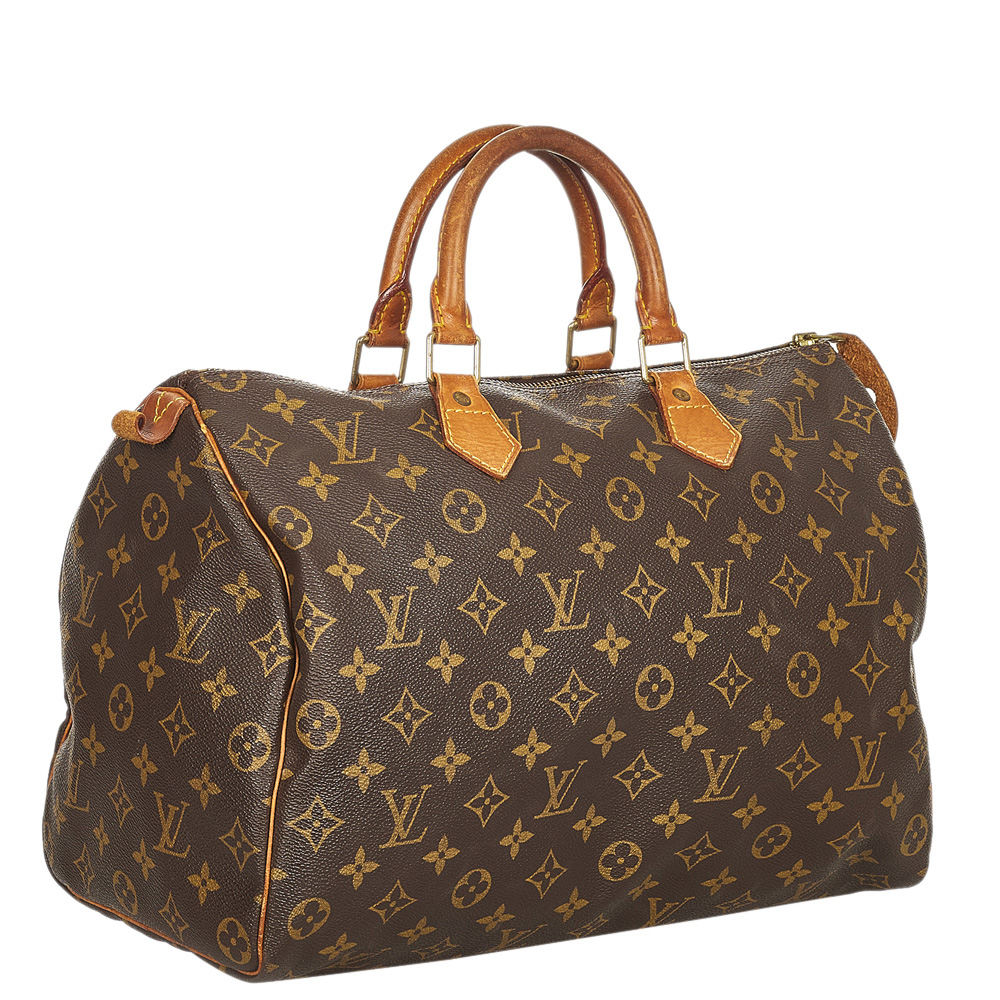 

Louis Vuitton Brown Monogram Canvas Speedy 35 Top Handle Bag