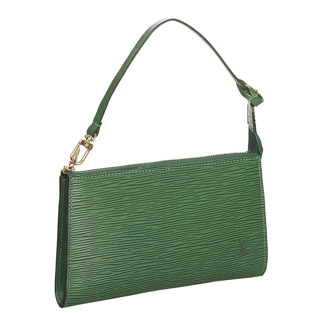 

Louis Vuitton Green Epi Leather Pochette Accessoires Bag