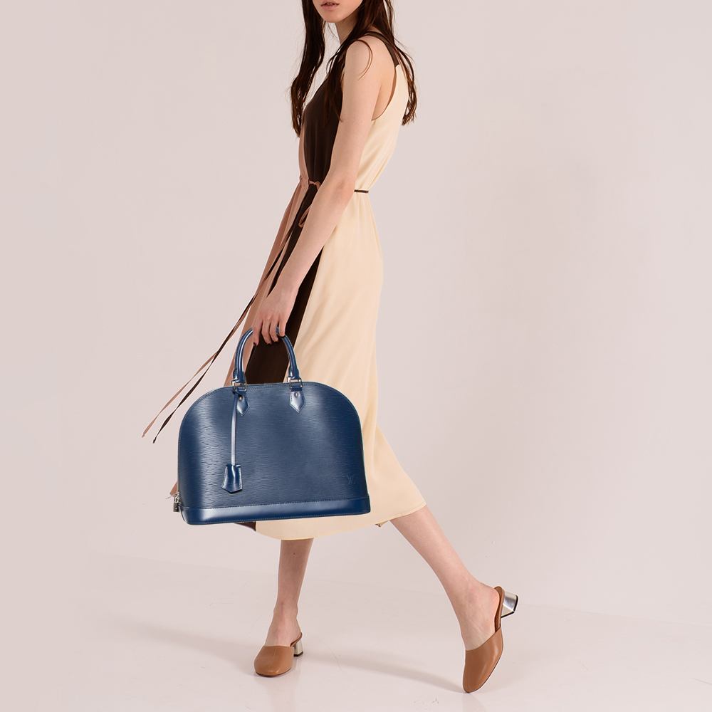 

Louis Vuitton Indigo Epi Leather Alma GM Bag, Blue