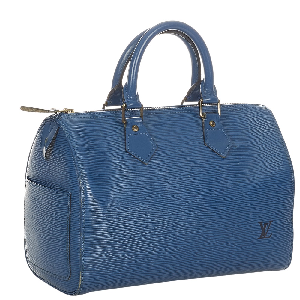 

Louis Vuitton Blue Epi Leather Speedy 25 Top Handle Bag