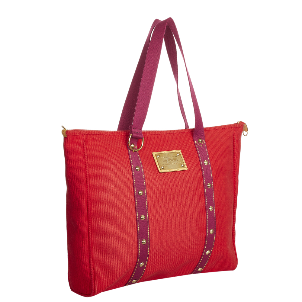 

Louis Vuitton Red Canvas Antigua Cabas MM Bag, Purple
