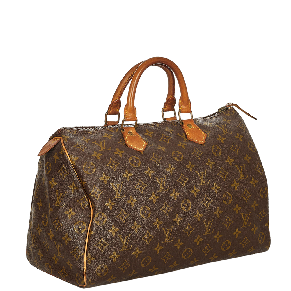 

Louis Vuitton Brown Monogram Coated Canvas Speedy 35 Top Handle Bag