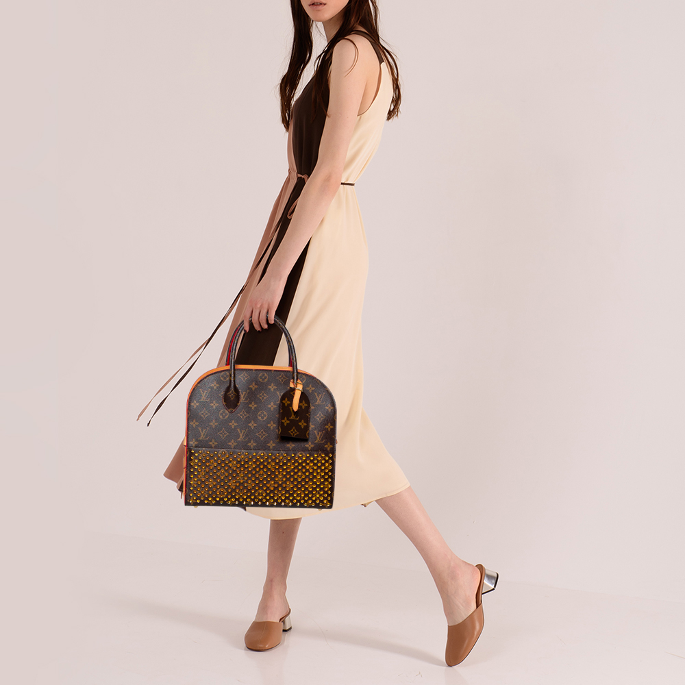 

Louis Vuitton Monogram Canvas and Calfhair Iconoclasts Christian Louboutin Bag, Brown