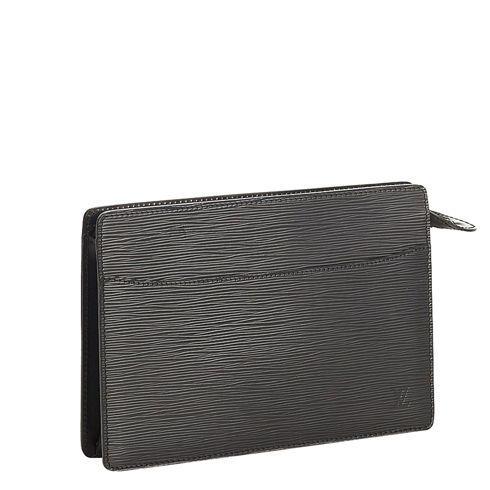 

Louis Vuitton Black Epi Leather Pochette Homme Clutch Bag
