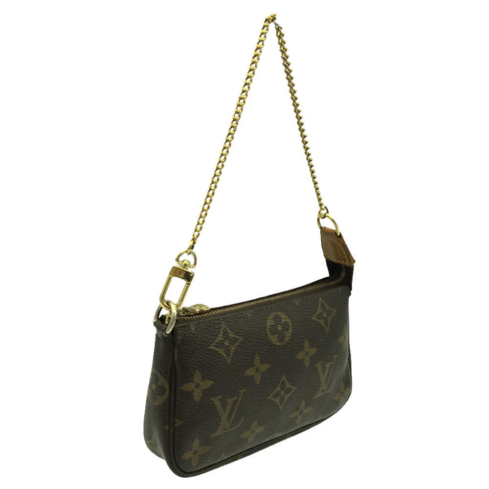 

Louis Vuitton Monogram Canvas Mini Pochette Accessoires Bag, Brown