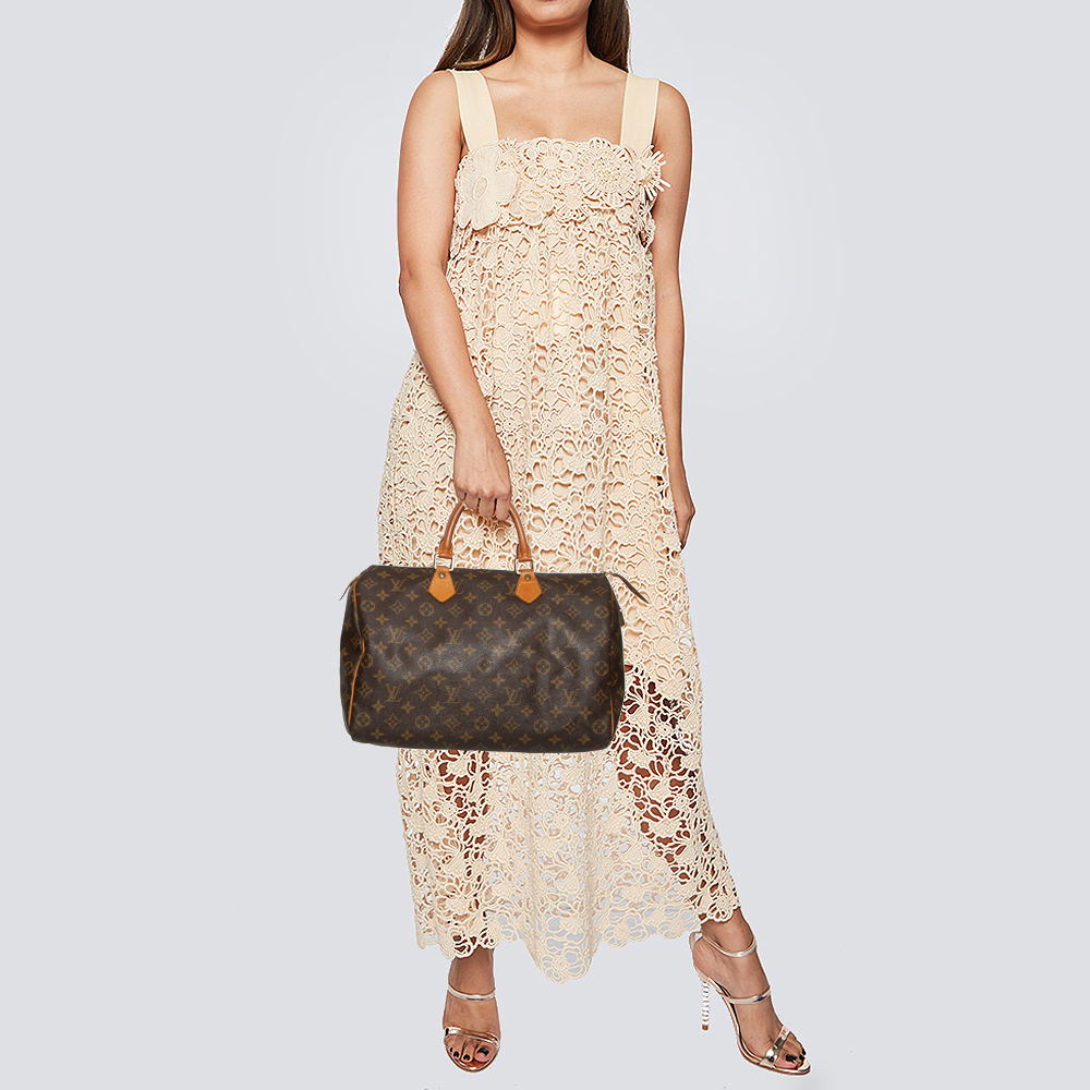 

Louis Vuitton Monogram Canvas Speedy 35 Bag, Brown
