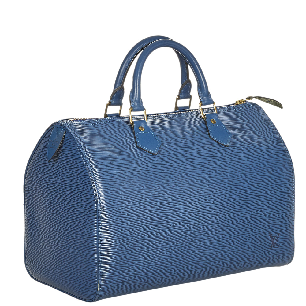 

Louis Vuitton Blue Epi Leather Speedy 30 Top Handle Bag