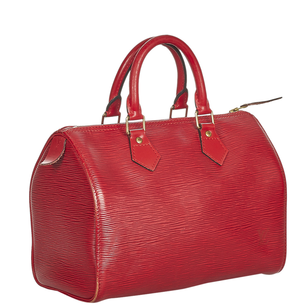

Louis Vuitton Red Epi Leather Speedy 25 Top Handle Bag