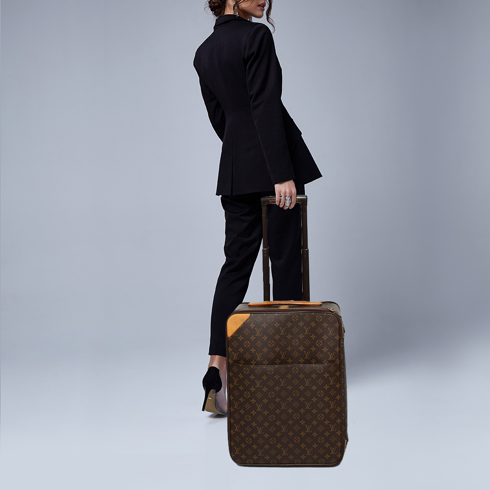 

Louis Vuitton Monogram Canvas Business Pegase Legere 55 Luggage, Brown