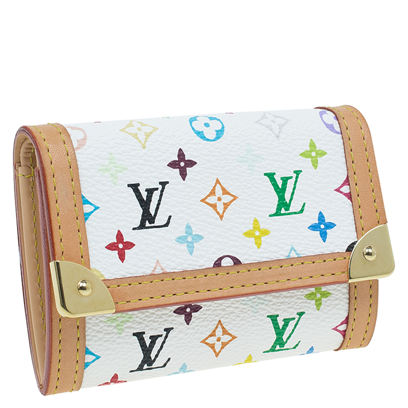 

Louis Vuitton Beige Leather and White Monogram Multicolor Canvas Card Holder