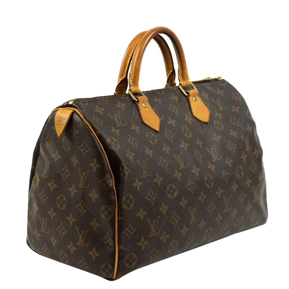 

Louis Vuitton Brown Monogram Canvas Speedy 35 Top Handle Bag