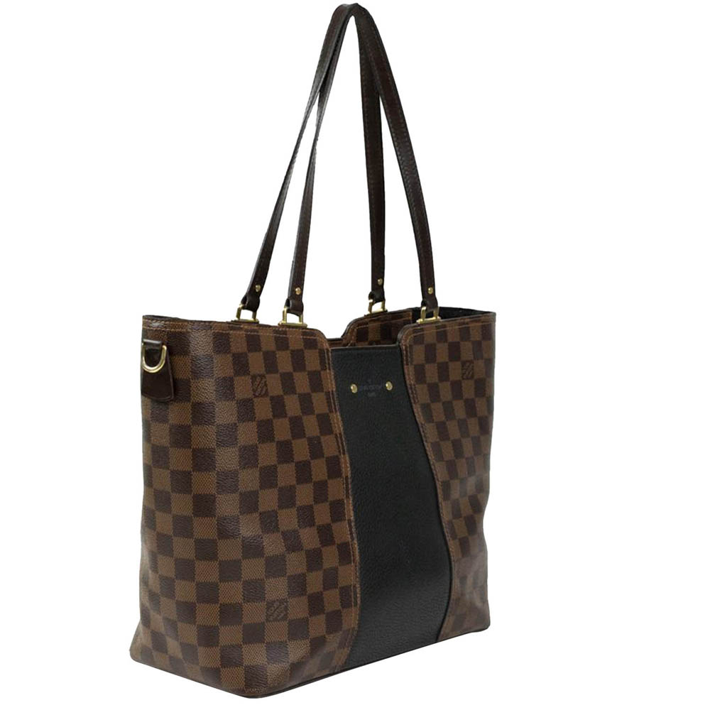 

Louis Vuitton Brown Damier Ebene Coated Canvas Leather Jersey Tote Bag