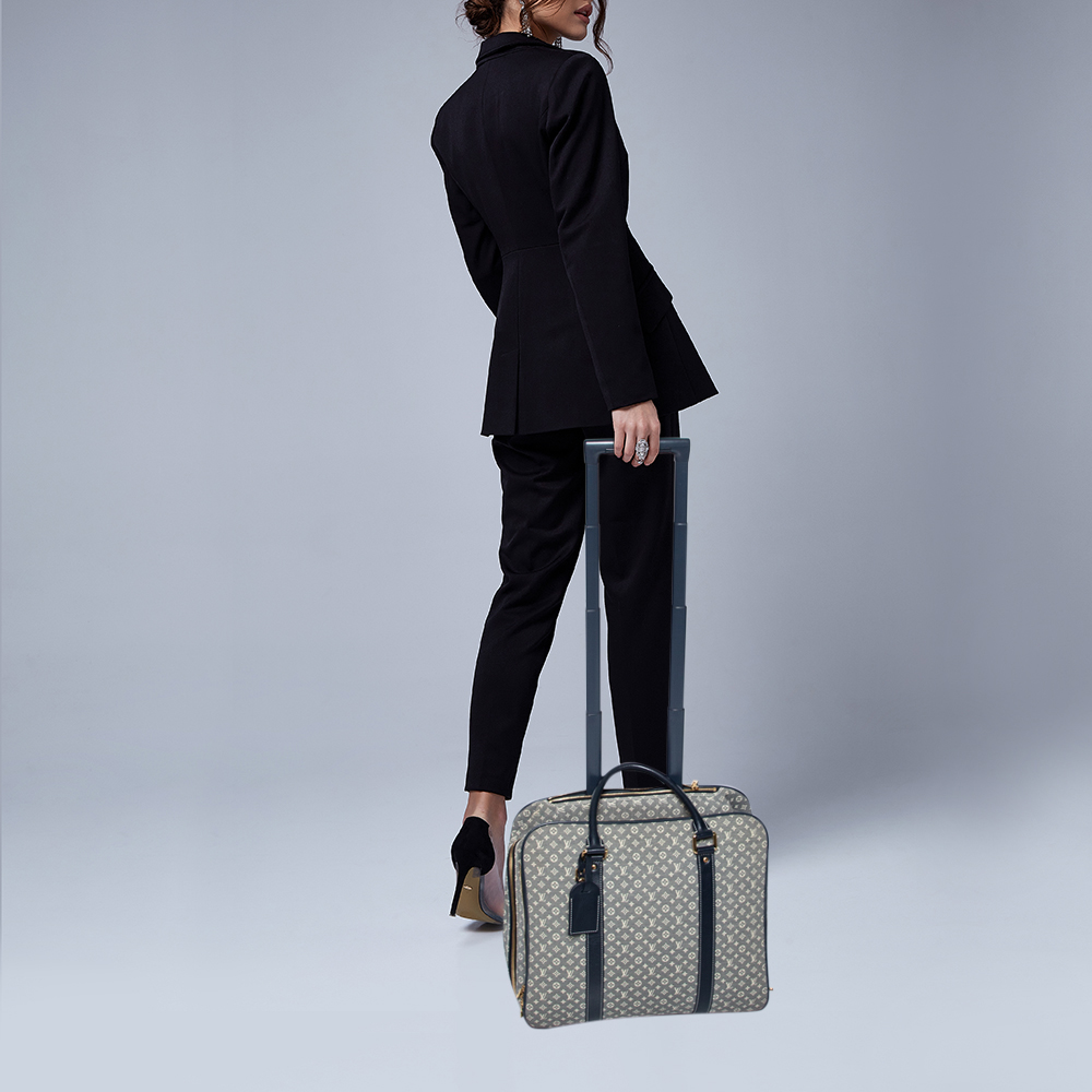 

Louis Vuitton Encre Monogram Idylle Canvas Epopee Rolling Luggage, Blue
