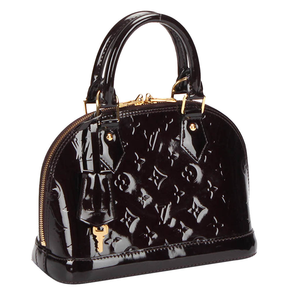 

Louis Vuitton Brown Monogram Vernis Patent Leather Alma BB Satchel Bag