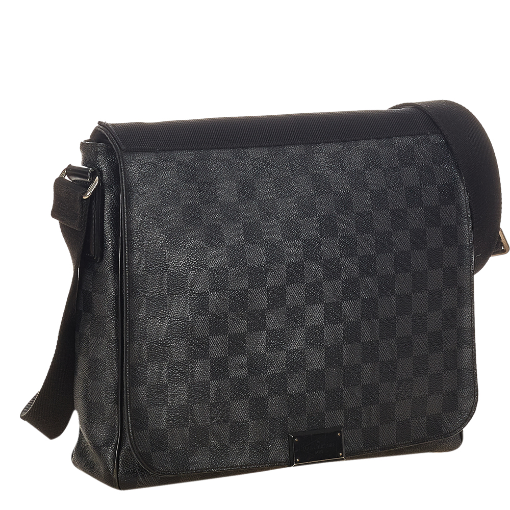 

Louis Vuitton Damier Graphite Canvas District MM Bag, Black