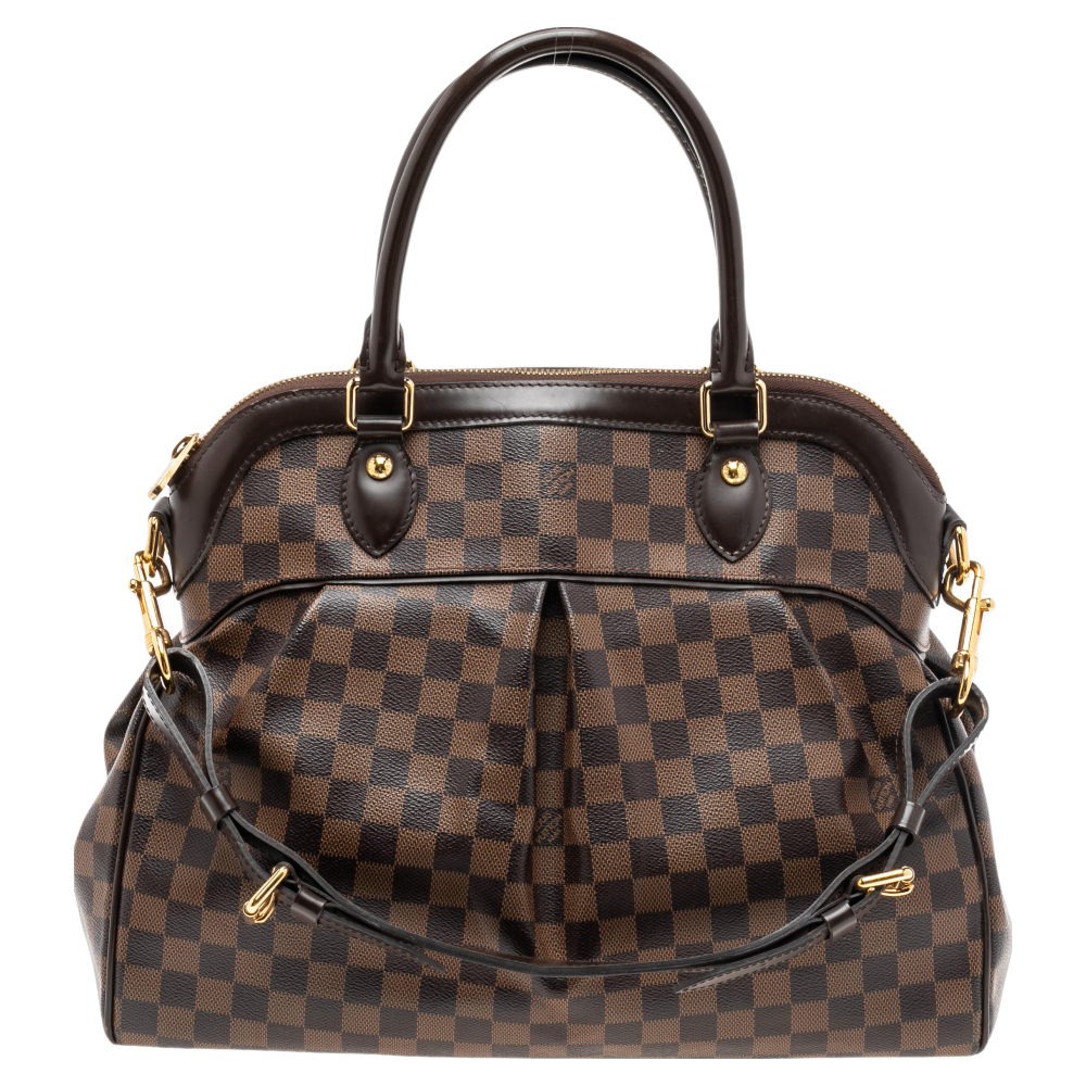Pre-owned Louis Vuitton Damier Ebene Canvas Trevi Gm Bag In Brown