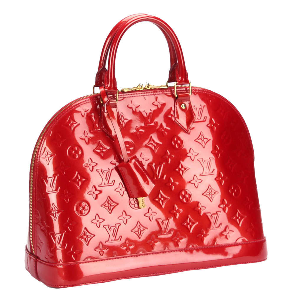 

Louis Vuitton Red Monogram Vernis Alma PM Bag