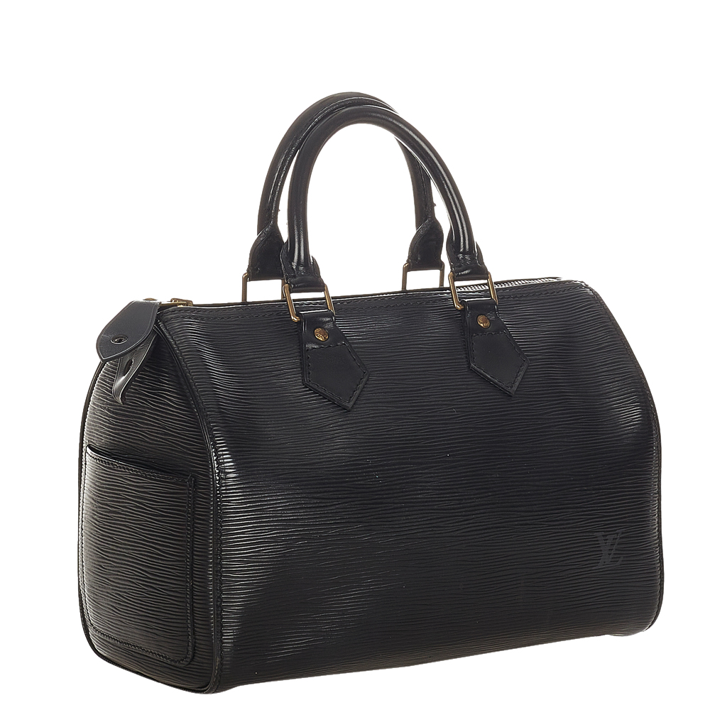 

Louis Vuitton Black Epi Leather Speedy 25 Top Handle Bag