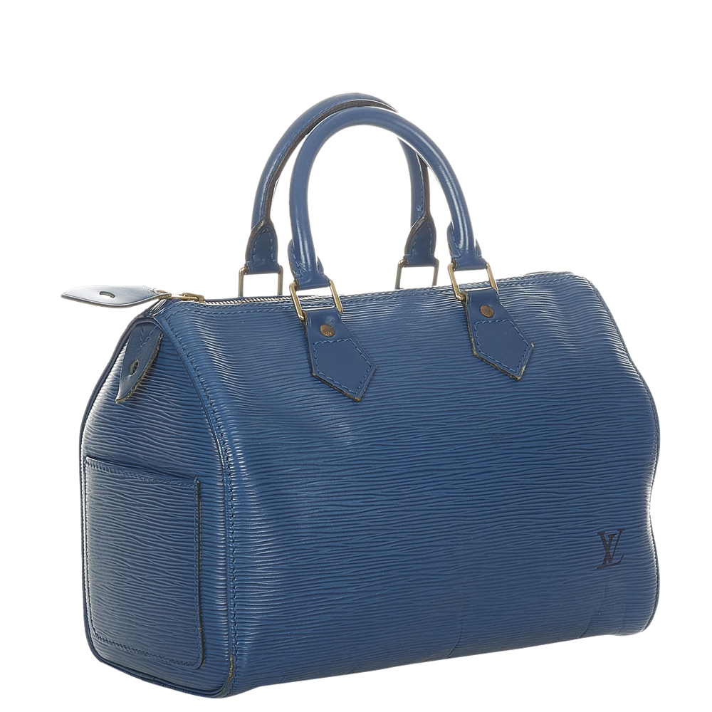 

Louis Vuitton Blue Epi Leather Speedy 25 Top Handle Bag
