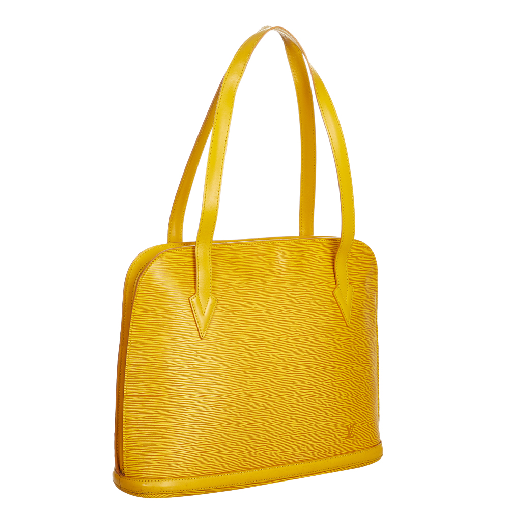 

Louis Vuitton Yellow Epi Leather Lussac Tote Bag