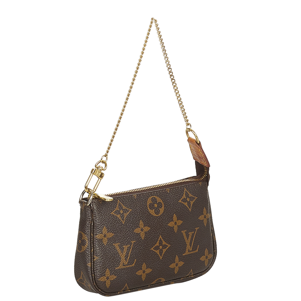 

Louis Vuitton Monogram Canvas Mini Pochette Accessoires Bag, Brown