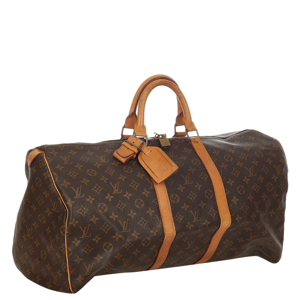

Louis Vuitton Monogram Canvas Keepall 55 Bag, Brown