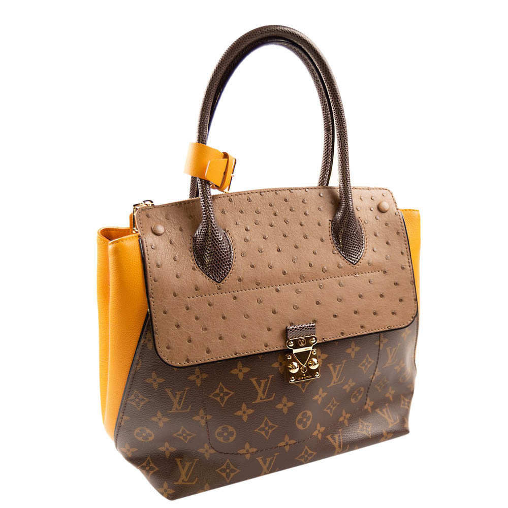 

Louis Vuitton Brown/Yellow Limited Edition Ochre Exotique Monogram Majestueux PM Bag