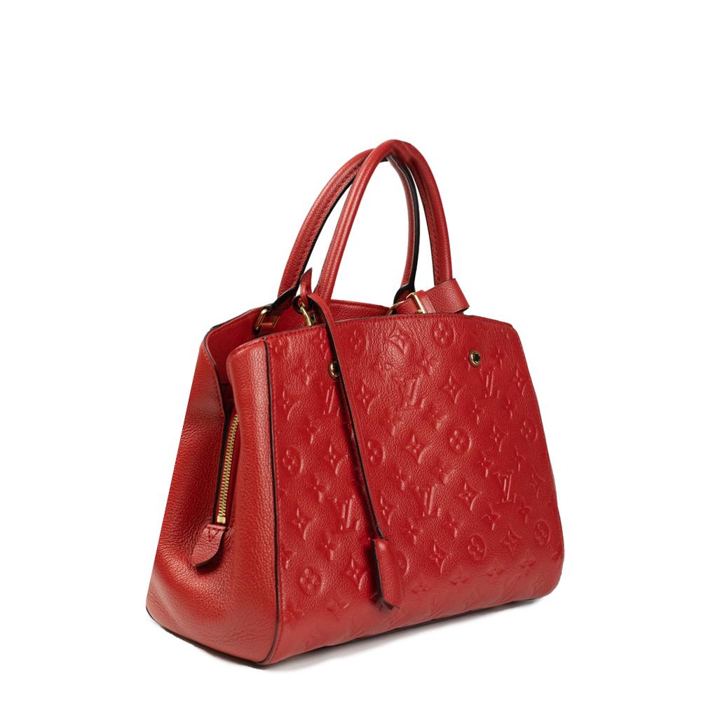 

Louis Vuitton Red Empreinte Leather Monogram Montaigne MM Satchel Bag