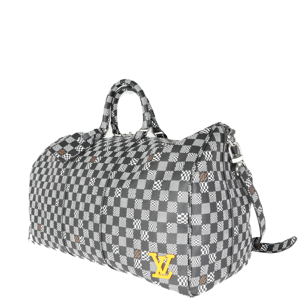 

Louis Vuitton Black & White Distorted Damier Keepall BandouliÃ¨re 50