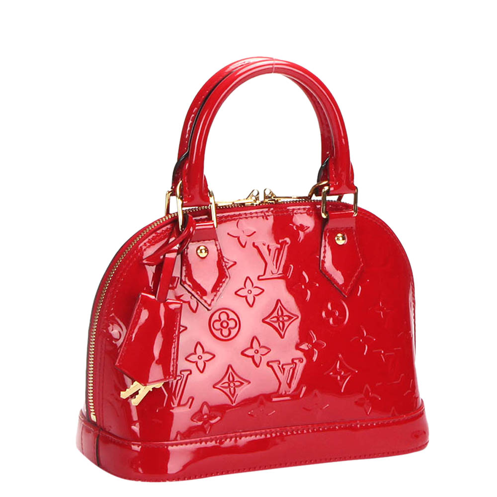 

Louis Vuitton Red Patent Leather Vernis Alma BB Shoulder Bag