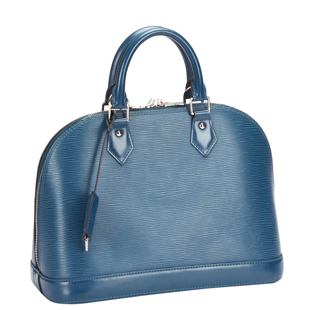 

Louis Vuitton Blue Epi Leather Alma PM Satchel Bag