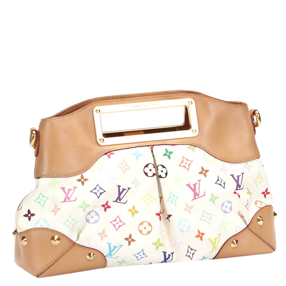 

Louis Vuitton White Monogram Multicolor Coated Canvas Judy MM Shoulder Bag