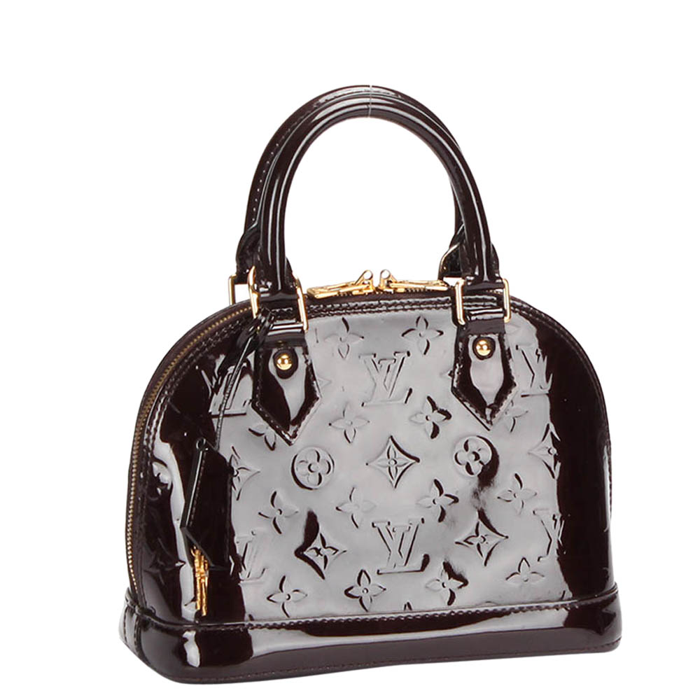 

Louis Vuitton Brown Monogram Vernis Patent Leather Alma BB Satchel Bag