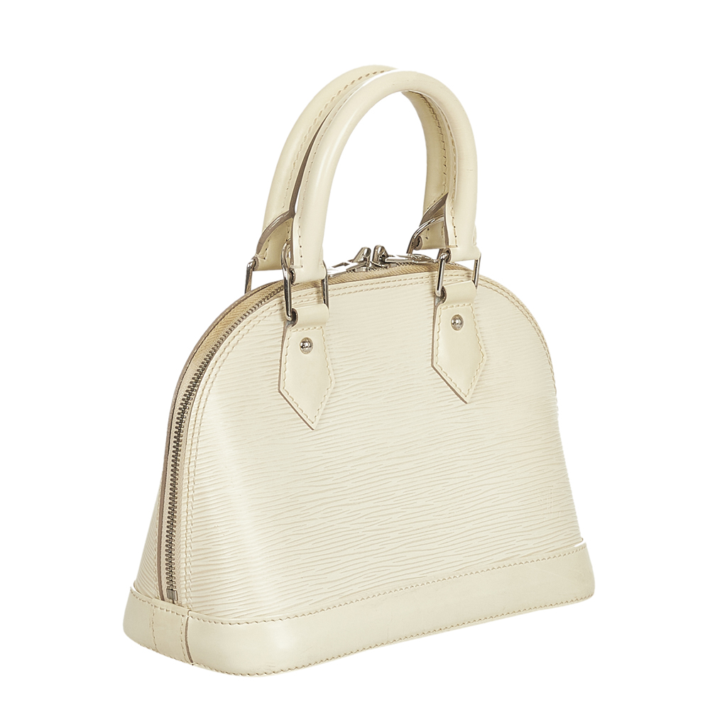 

Louis Vuitton White Epi Leather Alma BB Bag