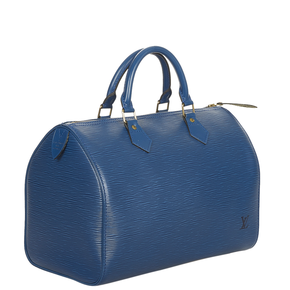 

Louis Vuitton Blue Epi Leather Speedy 30 Satchel Bag
