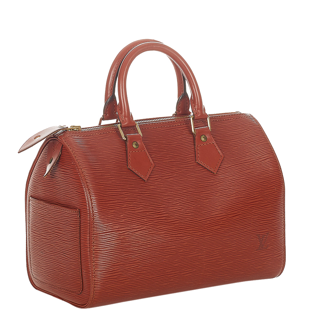 

Louis Vuitton Brown Epi Leather Speedy 25 Satchel Bag
