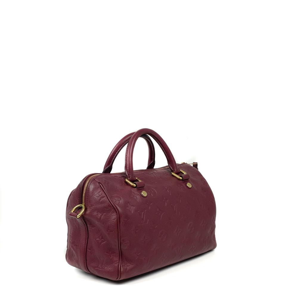 

Louis Vuitton Burgundy Leather Speedy 25 Bandouliere Satchel Bag