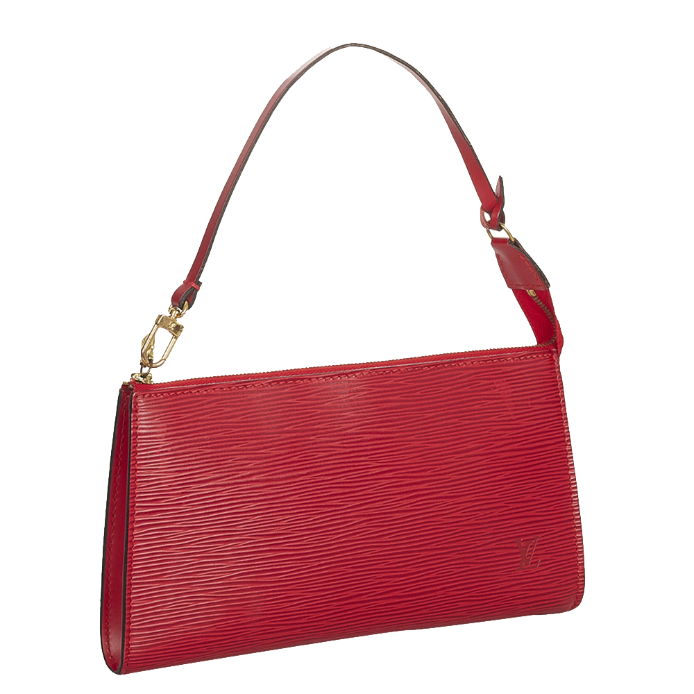 

Louis Vuitton Red Epi Leather Pochette Accessoires Bag