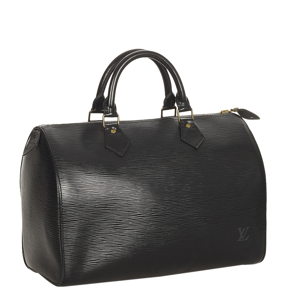 

Louis Vuitton Black Epi Leather Speedy 30 Satchel Bag