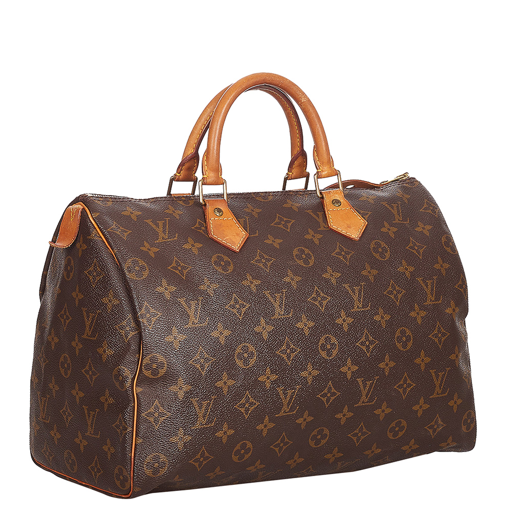 

Louis Vuitton Brown Monogram Canvas Speedy 35 Top Handle Bag