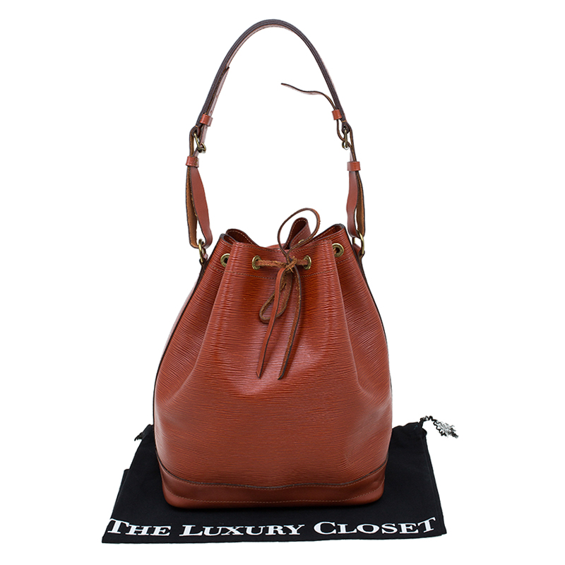 Louis Vuitton, Bags, Louis Vuitton Noe Epi Kenyan Brown Leather Bucket  Bag Vintage