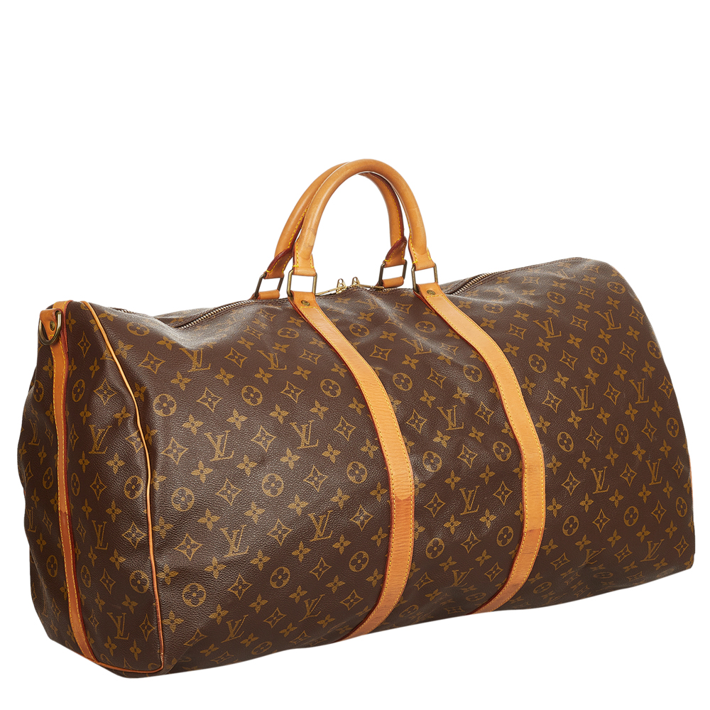

Louis Vuitton Brown Monogram Canvas Keepall 60 Duffel Bag